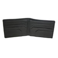 Alvin Men's Slim Leather Wallet w/ 8 Angled Pockets - Black